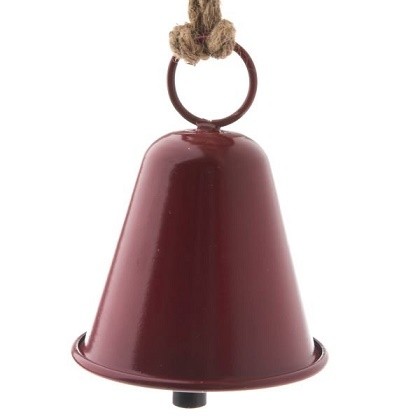 Závěsný plechový zvonek - červený 13cm - Dekorace a domácnost Dekorace Vánoce a Silvestr